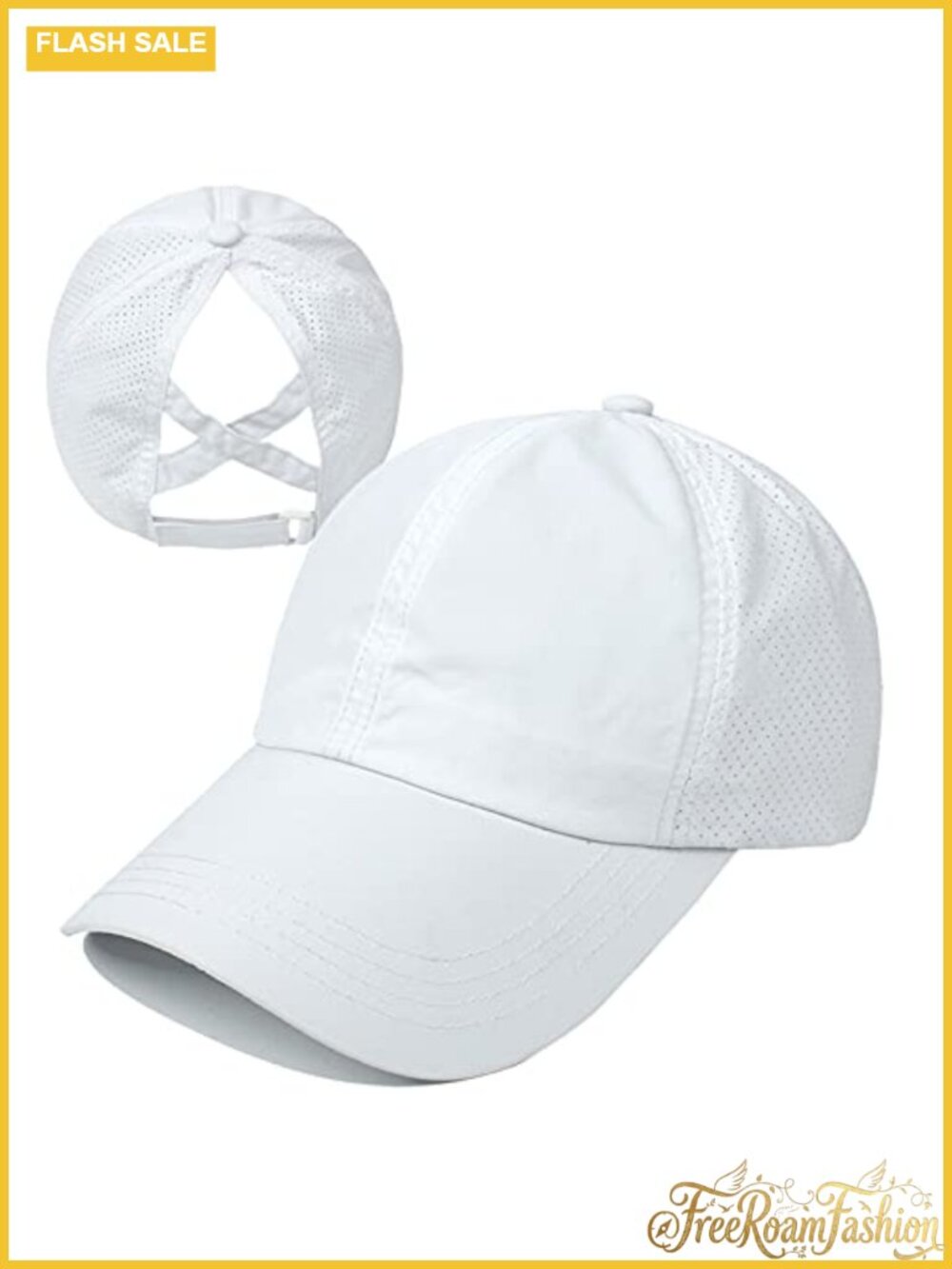 Womens Criss Cross Ponytail Baseball Cap Mesh Trucker Hat Quick Dry Outdoor